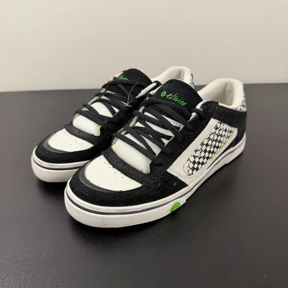 Etnies Nixx Shoes Women's 6.5W Black White Skateboard Casual Lace-Up Sneakers